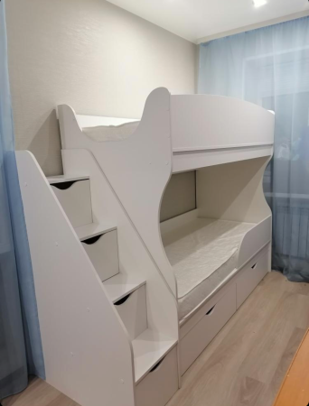 Двухъярусная кровать Альфа 180*80 (цвет белый) от Династия Kids