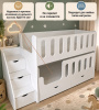 Кровать Близняшки 180х80 (гаскон пайн) + лестница-комод от Династия Kids