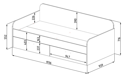 Кровать 190х90 Модница-6 New (распродажа)