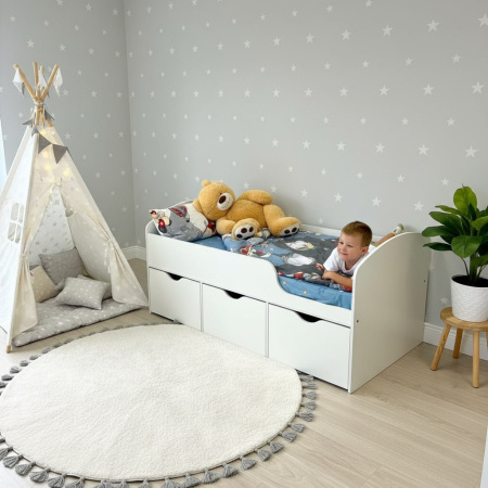 Кровать Малыш правая/левая (цвет: белый)