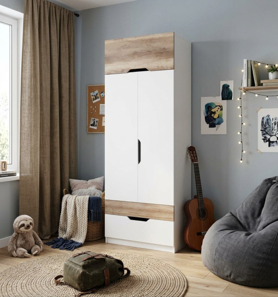 Комплект мебели: шкаф Лайт Лофт + кровать-чердак Лайт Лофт 190х90 от Династия Kids