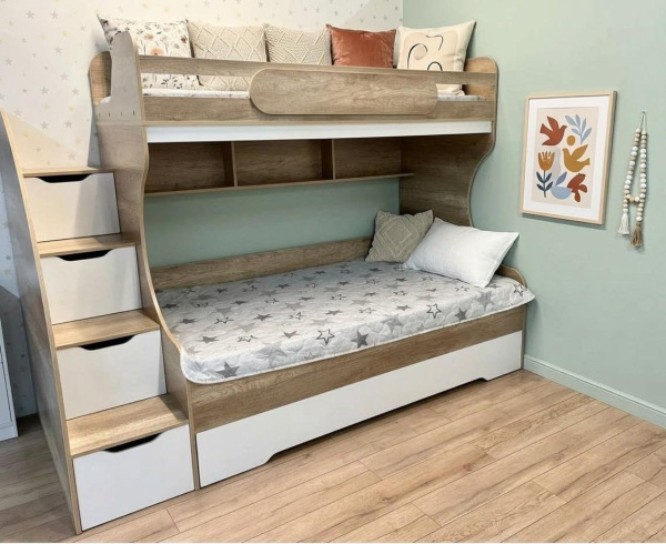 Двухъярусная кровать БИГ (цвет белый) 120х200 от Династия Kids