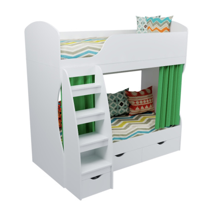 Двухъярусная кровать коллекции Умка (цвет белый) 180х80 от Династия Kids