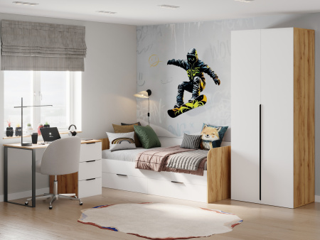 Шкаф 3-х дверный коллекции Брайт Золотистый от Династия Kids