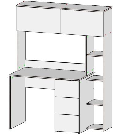 Стол Ритм 1250 мм (корпус дуб золотистый + фасады белые). Левый/правый