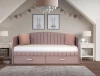 Мягкая кровать Слайт полоса Дуга 80х160 (велюр Тедди) от Династия Kids