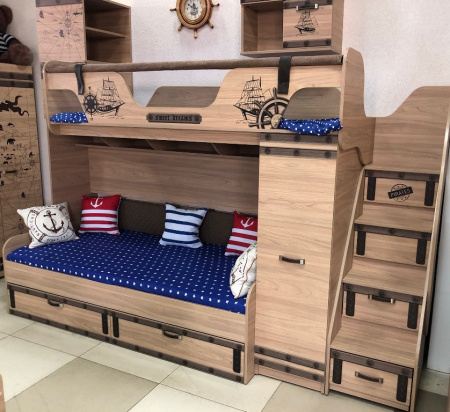 Кровать Фрегат-4 (правая/левая) 190х80 от Династия Kids