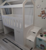 Кровать-чердак 160х80 Теремок (цвет белый) от Династия Kids