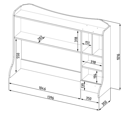 Стол письменный Фрегат с надстройкой от Династия Kids