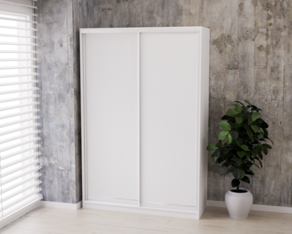 Шкаф-купе 2 ширина 1200 (белый) профиль белый. Акция!