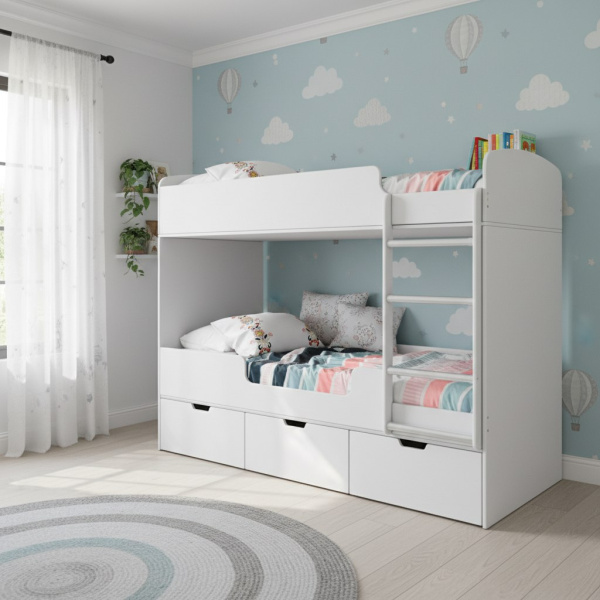 Двухъярусная кровать Малыши Двойняшки 180х80 (цвета разные)