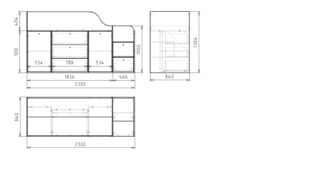 Кровать-чердак Хэппи-2 (дуб сонома + белый) 180х80 от Династия Kids