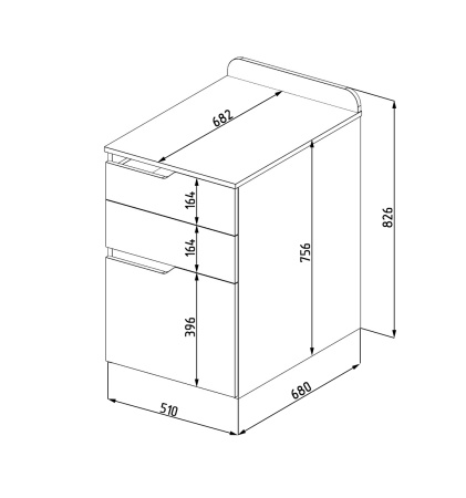 Тумба-комод для стола Мозаика  от Династия Kids