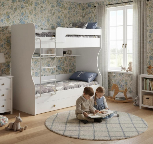 Кровать двухъярусная Омега (цвета разные) 190х80