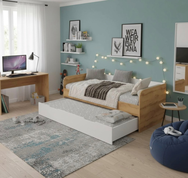 Кровать 2-х ярусная выдвижная Дабл 190х90 (цвета разные)