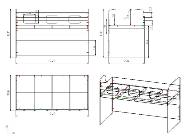 Двухъярусная кровать Городок (цвет белый) от Династия Kids