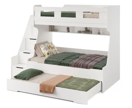 Кровать РУМ 120х200 (корпус дуб золотистый + фасады белые)