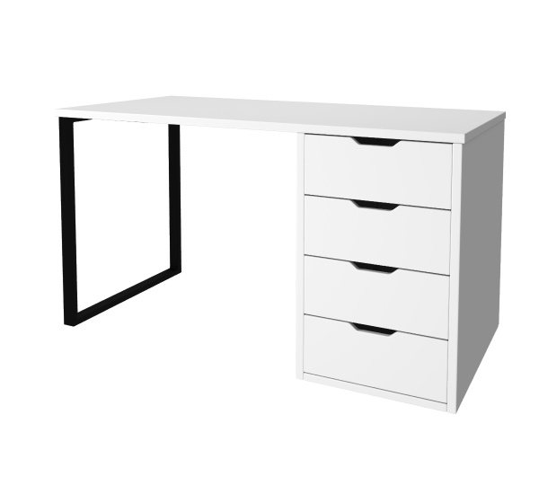 Стол Соло 1200 мм (белый + опора черная)  от Династия Kids