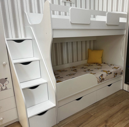 Двухъярусная кровать Дуэт 180х80  с бортиком от Династия Kids