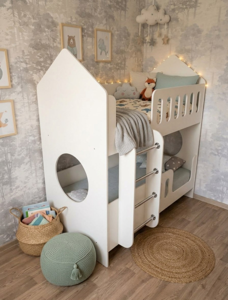 Двухъярусная кровать Домик 160х80  от Династия Kids