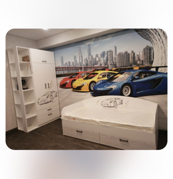 Приставка-стеллаж угловая (цвет белый) от Династия Kids