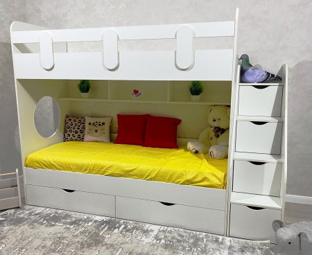 Двухъярусная кровать Фортуна (размеры и цвета разные) от Династия Kids