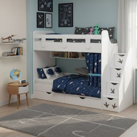 Двухъярусная кровать Фортуна (размеры и цвета разные) от Династия Kids