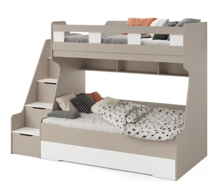 Кровать РУМ (корпус дуб золотистый + фасады белые) 120х200