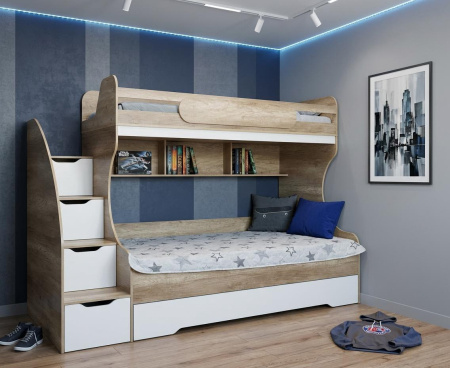 Кровать двухъярусная БИГ (цвет белый) 200х120 от Династия Kids