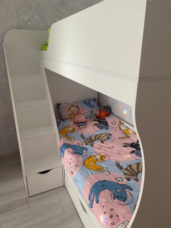 Двухъярусная кровать 180х80 Умка-2 (цвет белый)  от Династия Kids