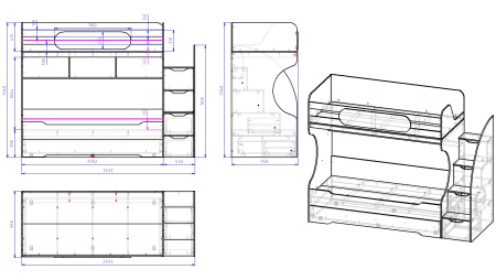 Кровать Биг 90х200 (цвет белый) от Династия Kids